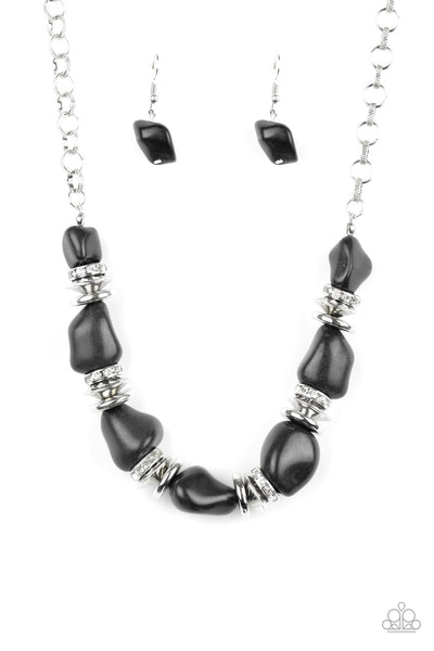 Stunningly Stone Age Black Necklace